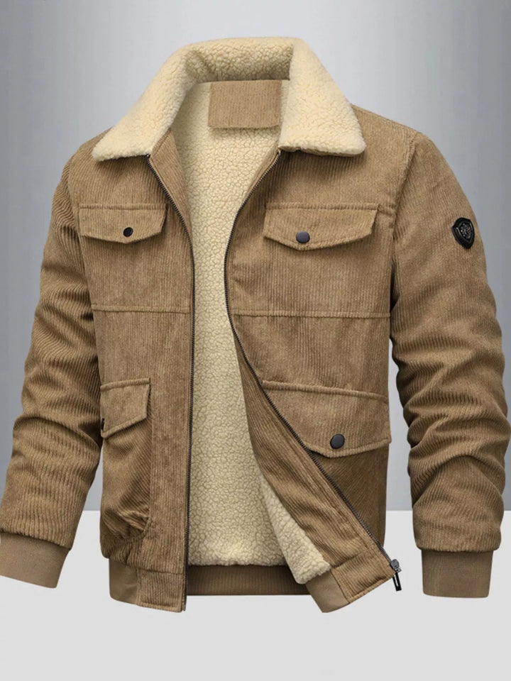 Mens Big and Tall Corduroy Coat Fleece Lined Relaxed Fit
