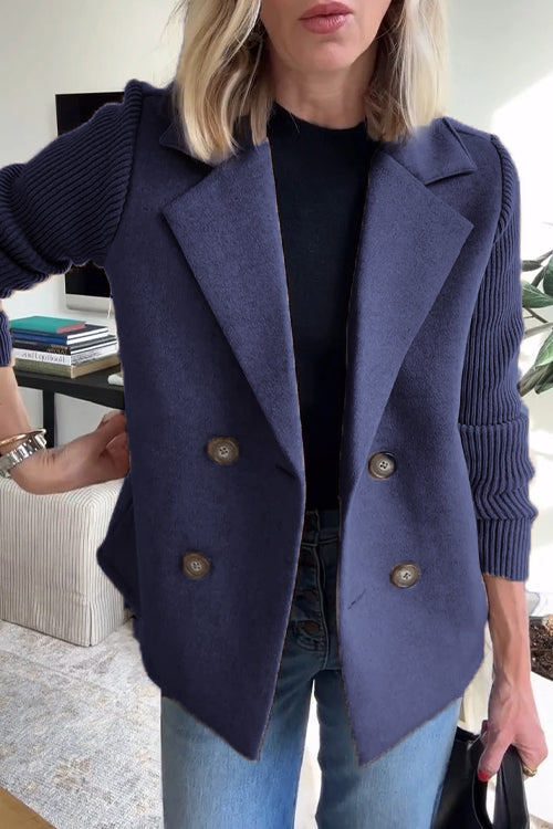 Womens Double-Breasted Jacket Relaxed Fit
