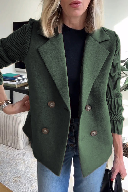 Womens Double-Breasted Jacket Relaxed Fit
