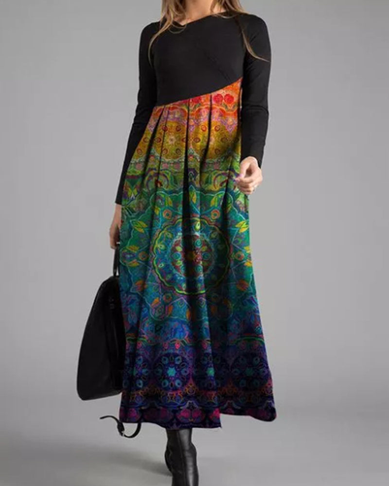 Womens Maxi Dress Lightweight Long Sleeve Summer - BritishMode
