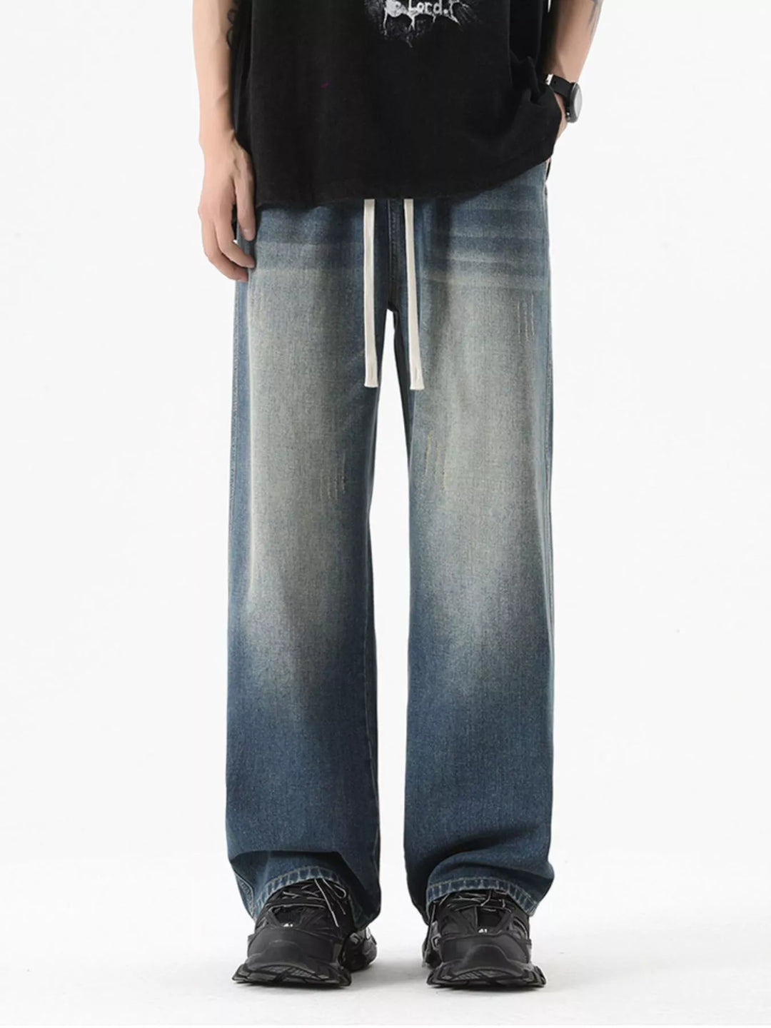 Mens Relaxed Fit Loose Leg Jeans Plus Size - BritishMode