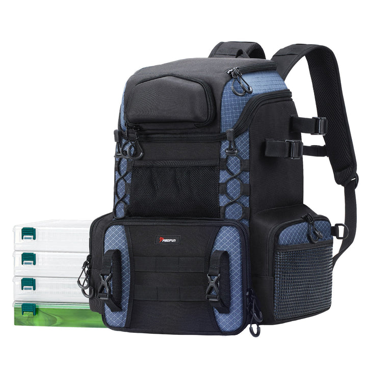 Unisex Fishing Backpack with Tackle Boxes Spacious Design - BritishMode