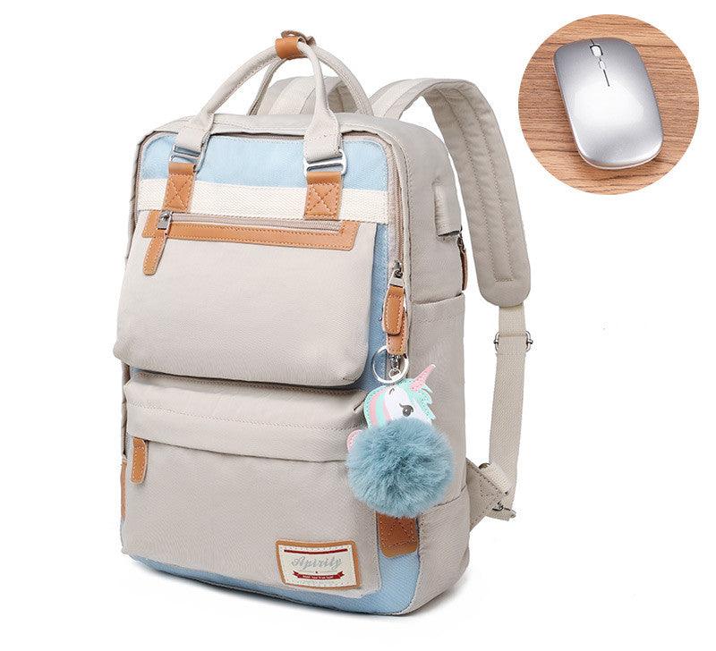 Womens Waterproof Backpack with 15.6-Inch Laptop Compartment