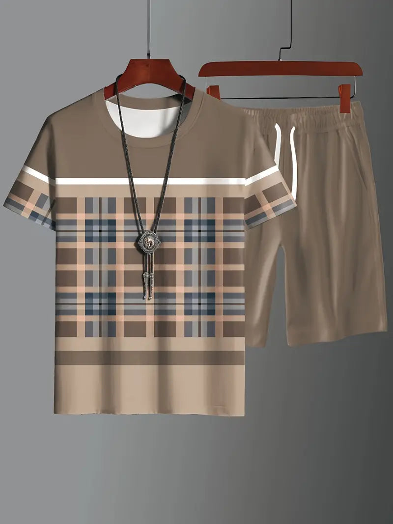 Womens Two-Piece Short Sleeve Shirt and Drawstring Shorts Set - BritishMode