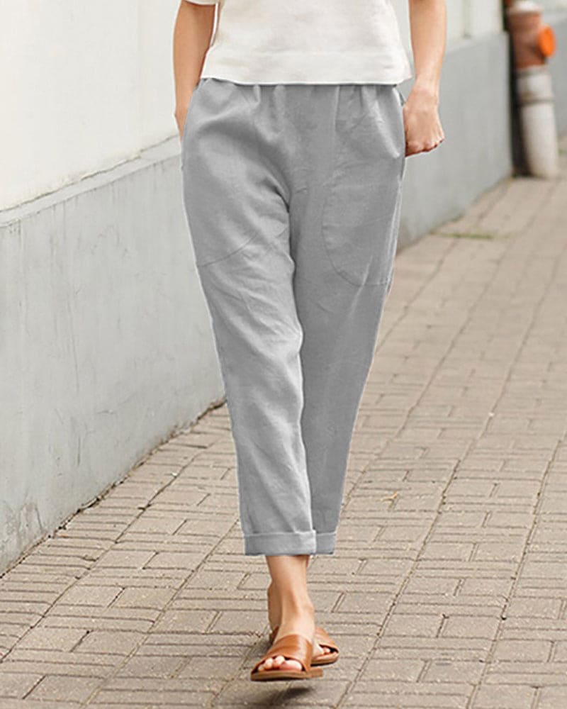Womens Casual Trousers Soft Lightweight Loose Fit