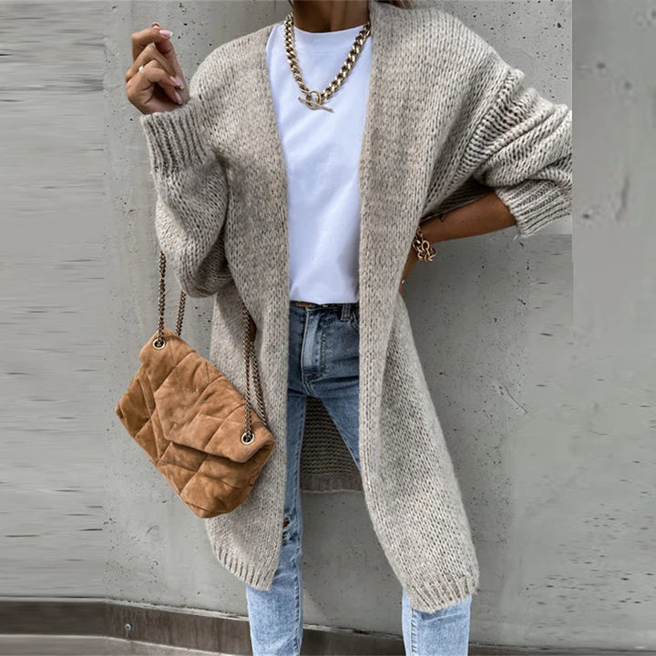 Womens Cashmere Cardigan Mid-Length Warm Fit