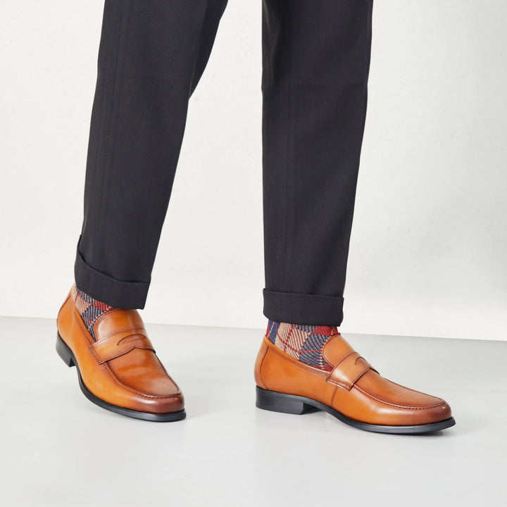 Mens Penny Loafers Classic Leather Slip-On