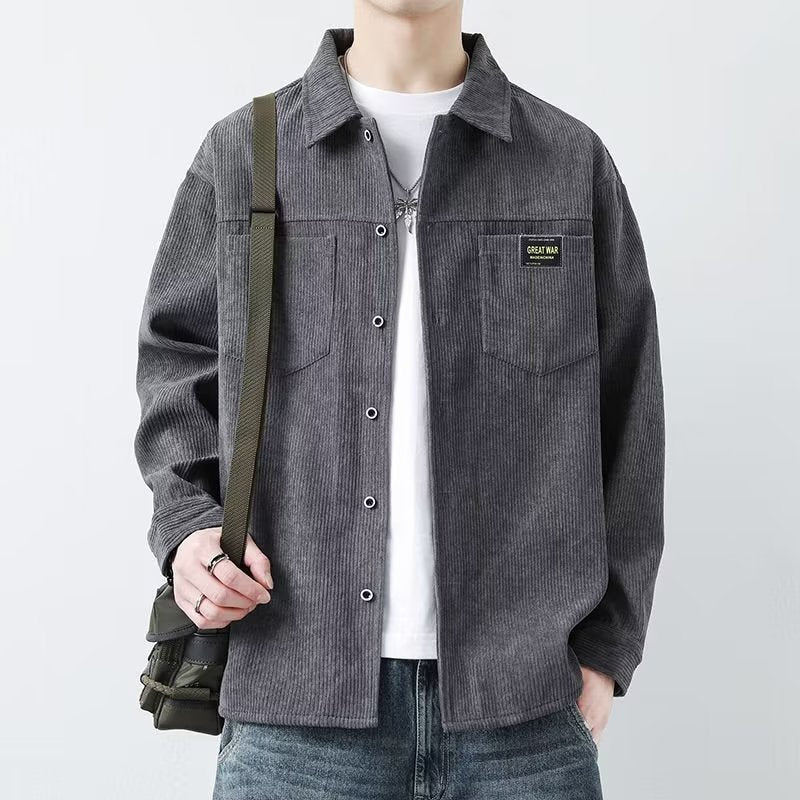 Unisex Casual Corduroy Jacket Relaxed Fit
