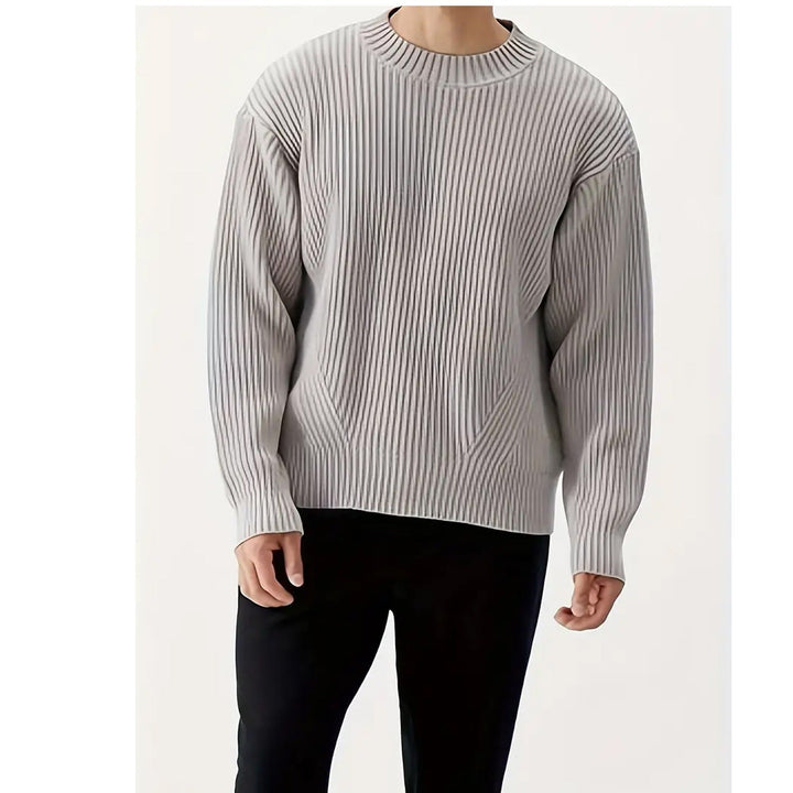 Mens Crew Neck Sweater Casual Loose Fit