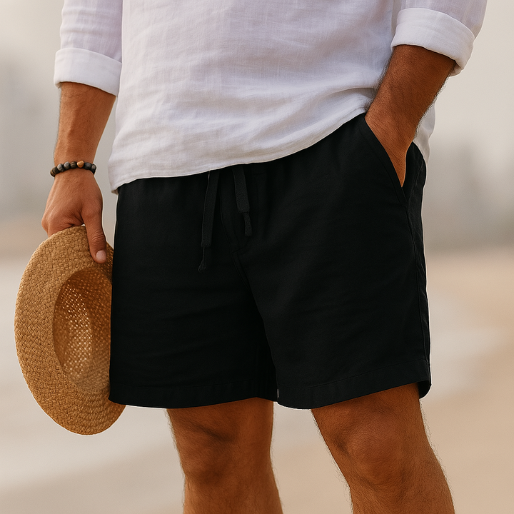 Mens Cotton Linen Shorts Comfortable Fit