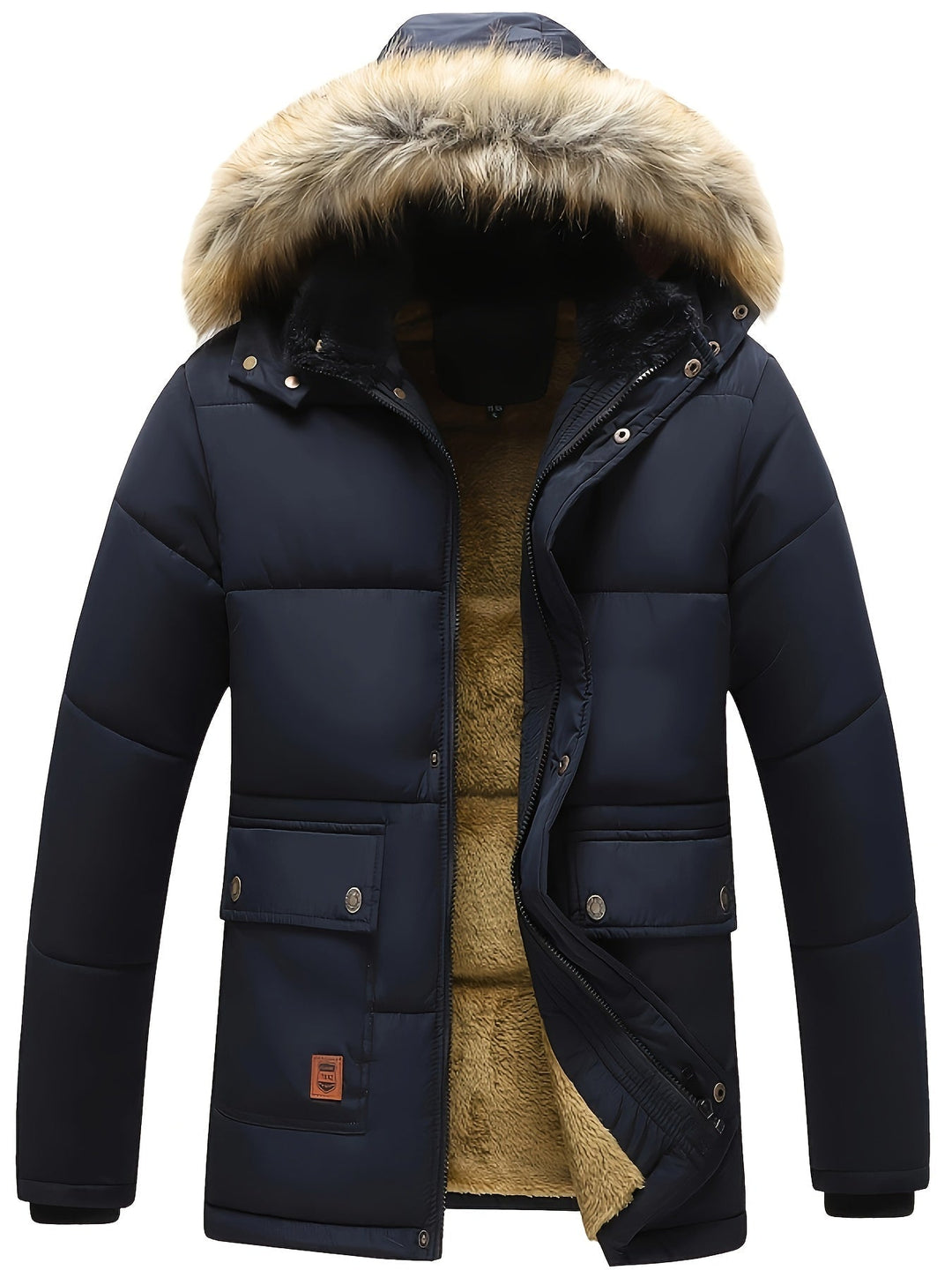 Mens Padded Hoodie Jacket Waterproof Insulated Warm - BritishMode