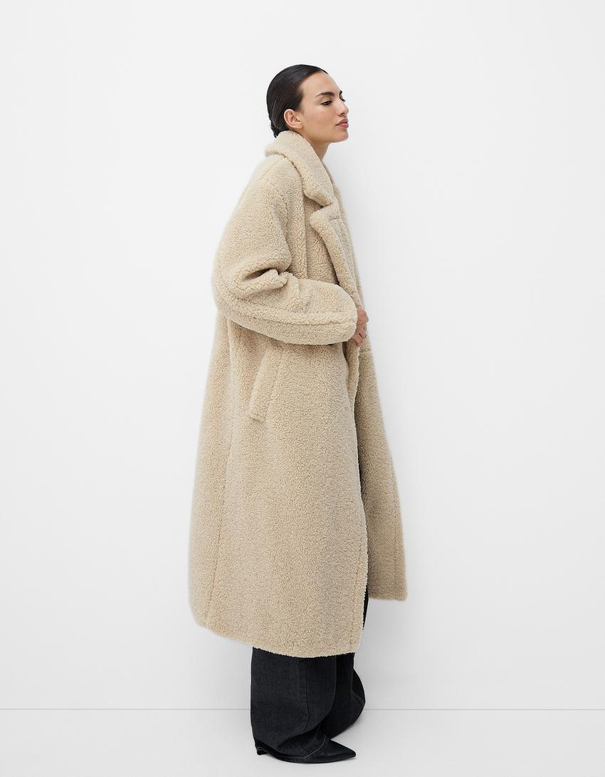 Womens Oversized Teddy Jacket Warm Soft Fit