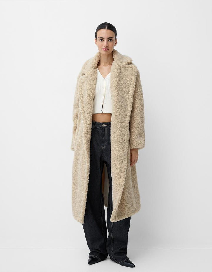 Womens Oversized Teddy Jacket Warm Soft Fit