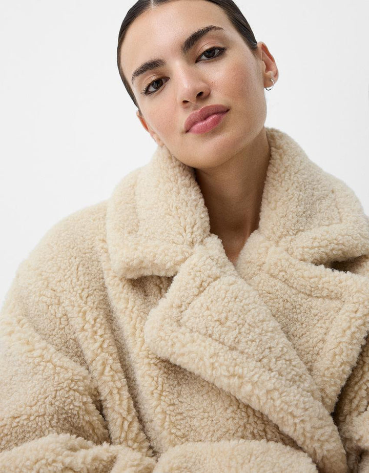 Womens Oversized Teddy Jacket Warm Soft Fit