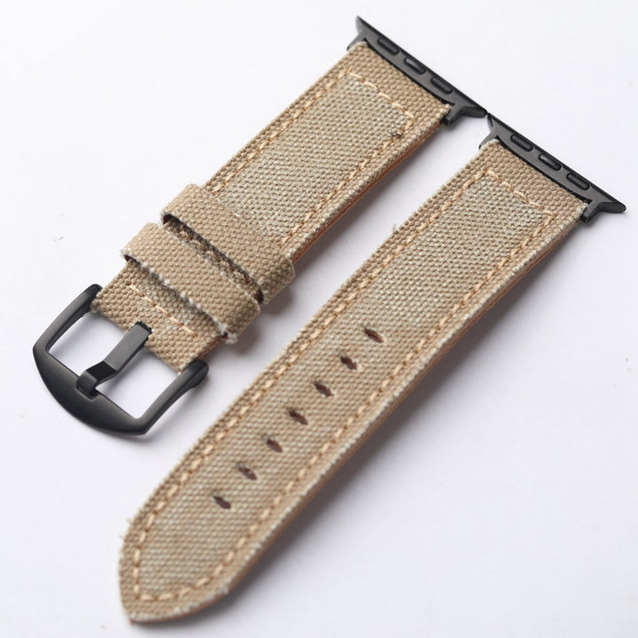 Unisex Watch Band Leather and Canvas Durable