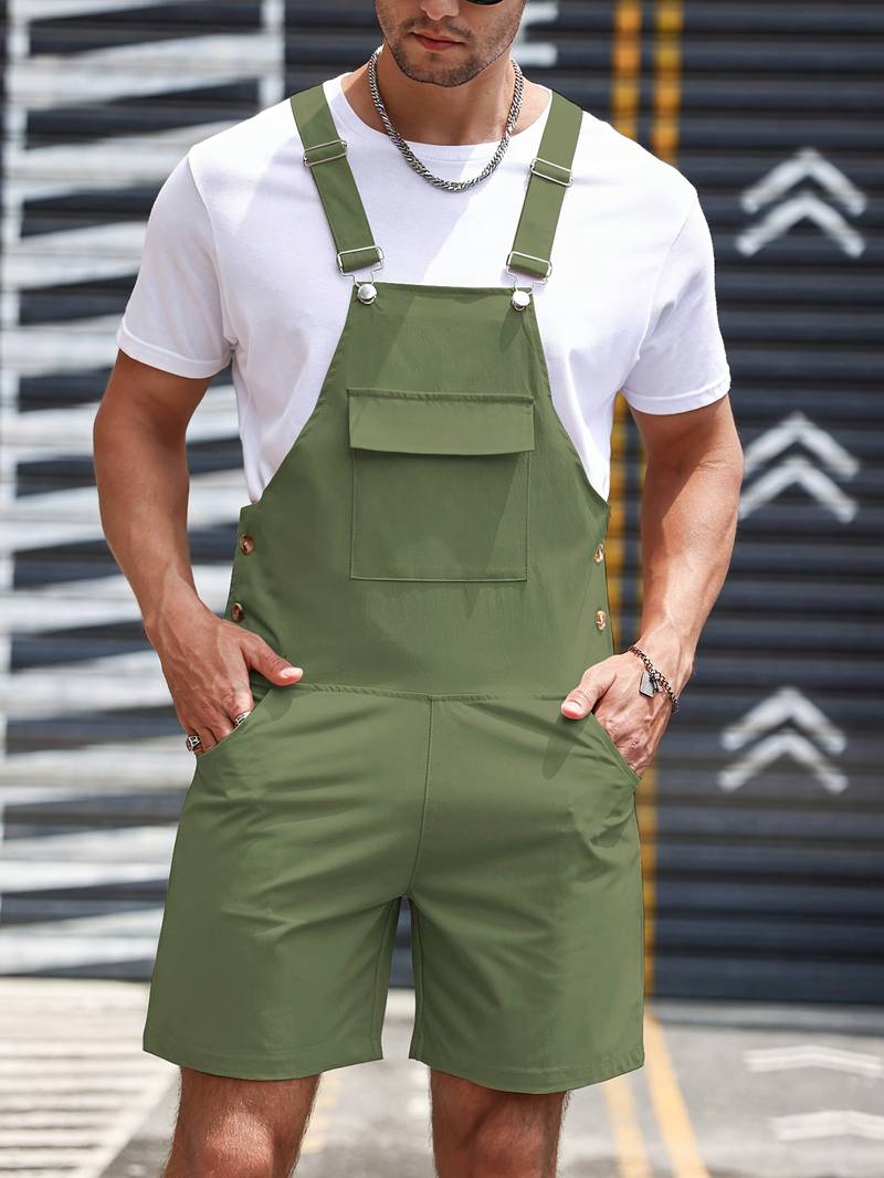 Womens Jumpsuit with Front Flap Pocket Loose Fit