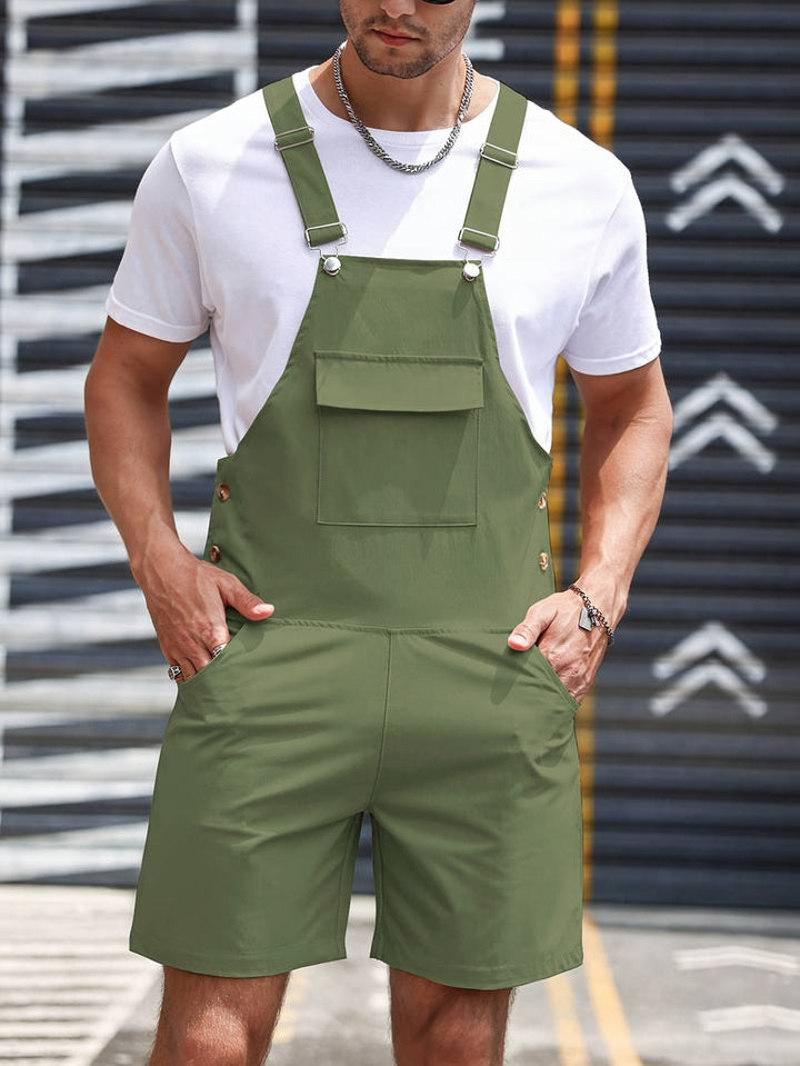 Womens Jumpsuit with Front Flap Pocket Loose Fit