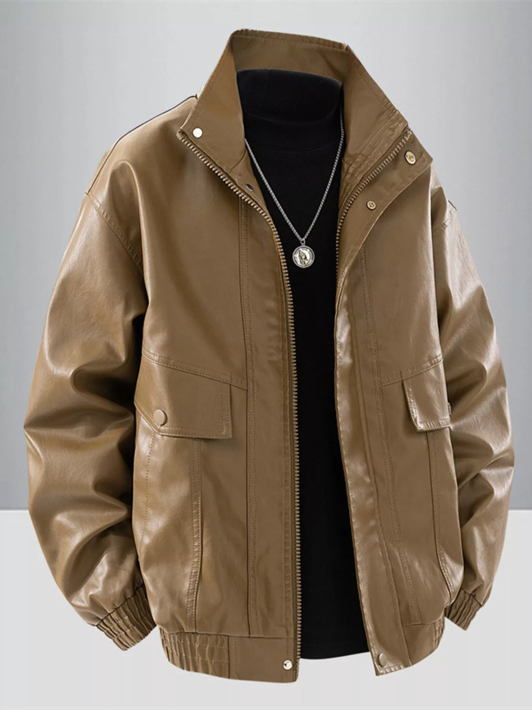 Mens Casual Zip Jacket Relaxed Fit