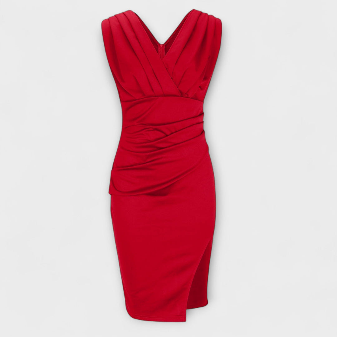 Womens V-Neck Split Dress