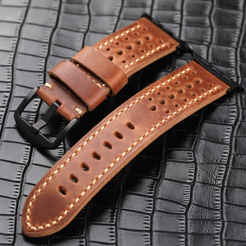 Unisex Leather Watch Band Racing Style - BritishMode