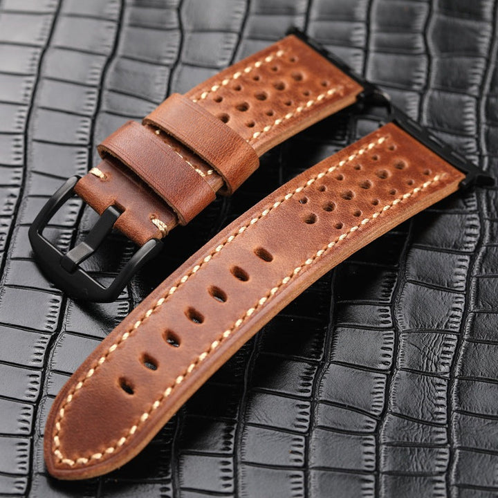 Unisex Leather Watch Band Racing Style - BritishMode