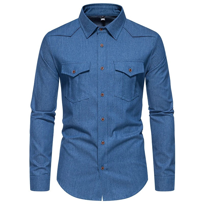 Mens Denim Shirt Classic Fit Stylish