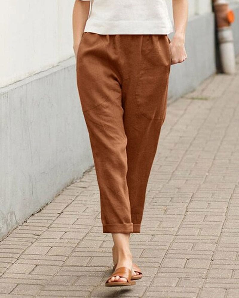 Womens Casual Trousers Soft Lightweight Loose Fit