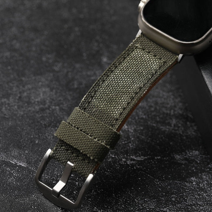 Unisex Watch Band Leather and Canvas Durable