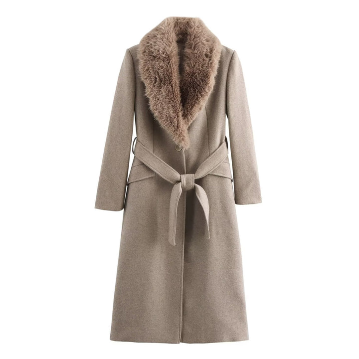 Womens Faux Fur Winter Coat Long Sleeve