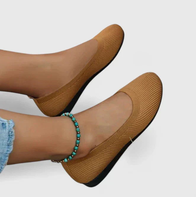 Womens Orthopedic Knit Ballet Flats Slip-On
