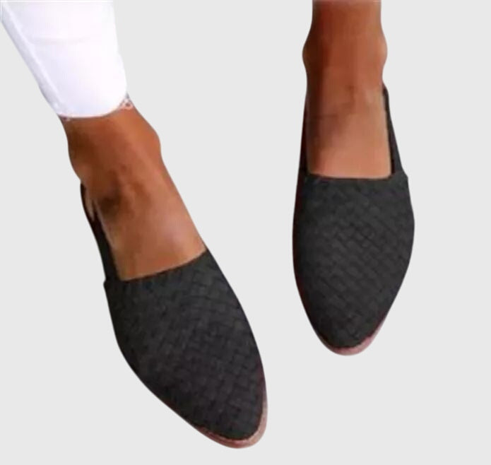 Womens Orthopedic Loafer Shoes Woven Pointed Toe Flat