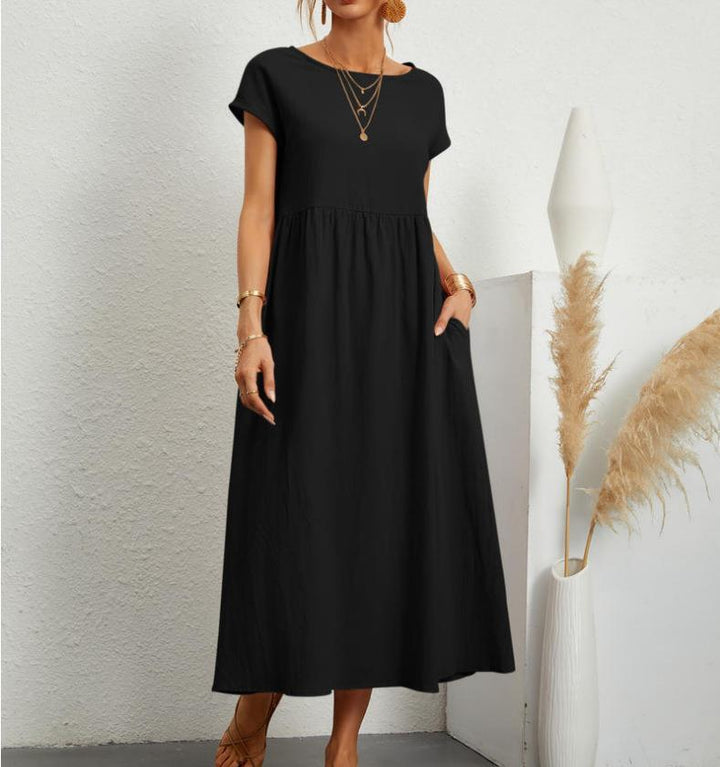 Womens Casual Midi Dress Comfortable Knee Length