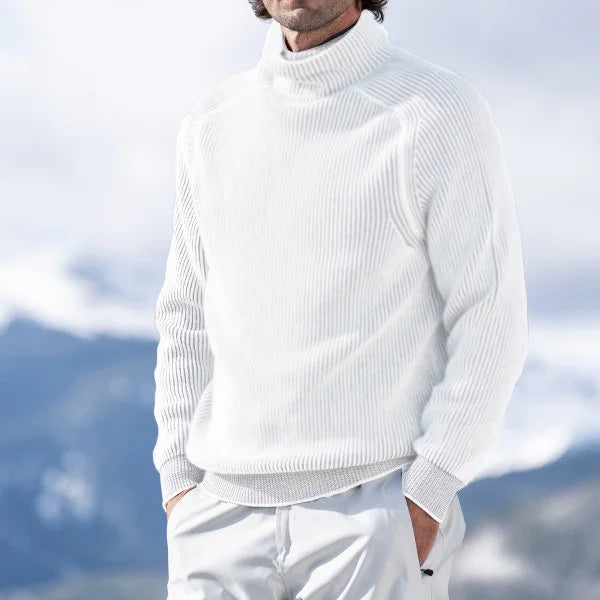 Mens Crew Neck Sweater Cable Knit Classic Fit