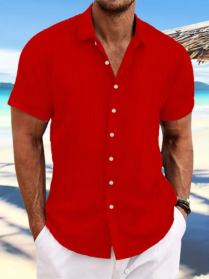 Mens Relaxed Fit Shirt Striped Cotton