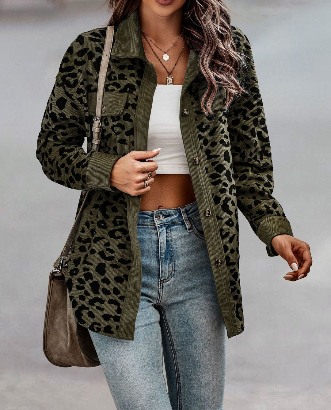 Womens Leopard Print Coat High Quality Spring Fit