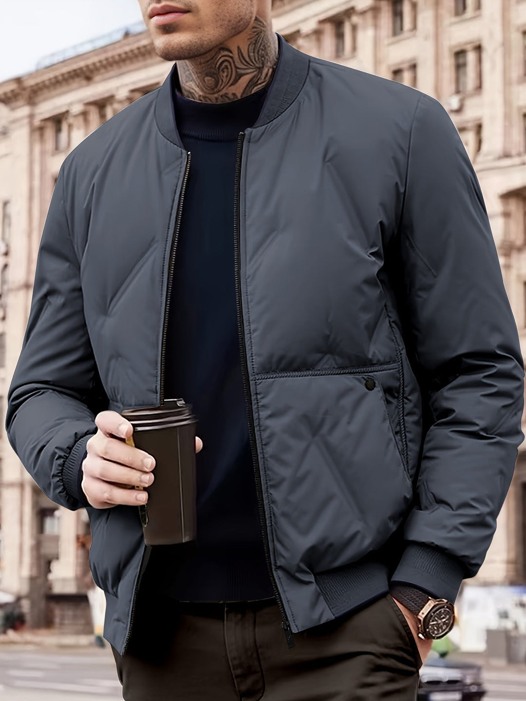 Mens Puffer Jacket Waterproof Warm Outdoor Fit
