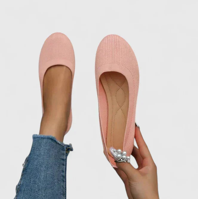 Womens Orthopedic Knit Ballet Flats Slip-On