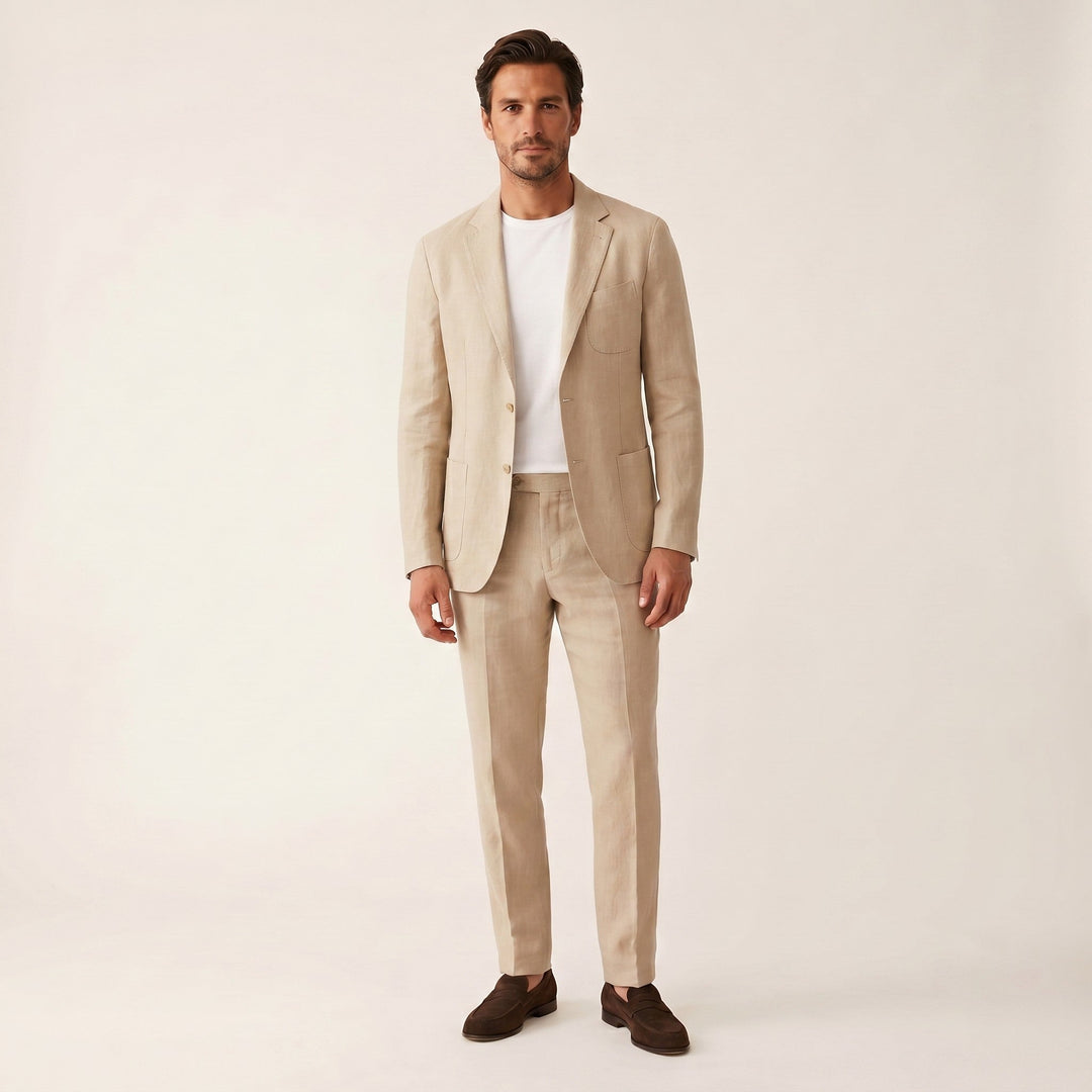 Mens Linen Blazer Lightweight Summer Fit - BritishMode