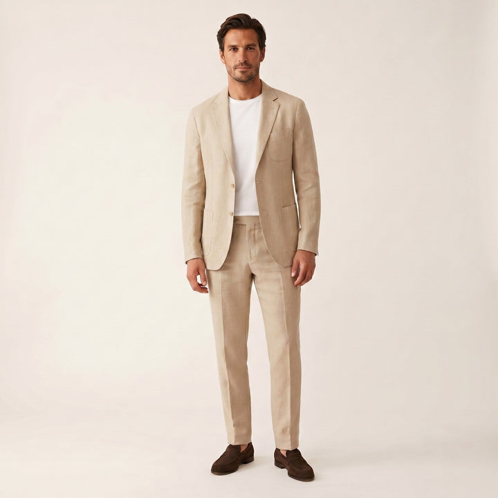 Mens Linen Blazer Lightweight Summer Fit - BritishMode