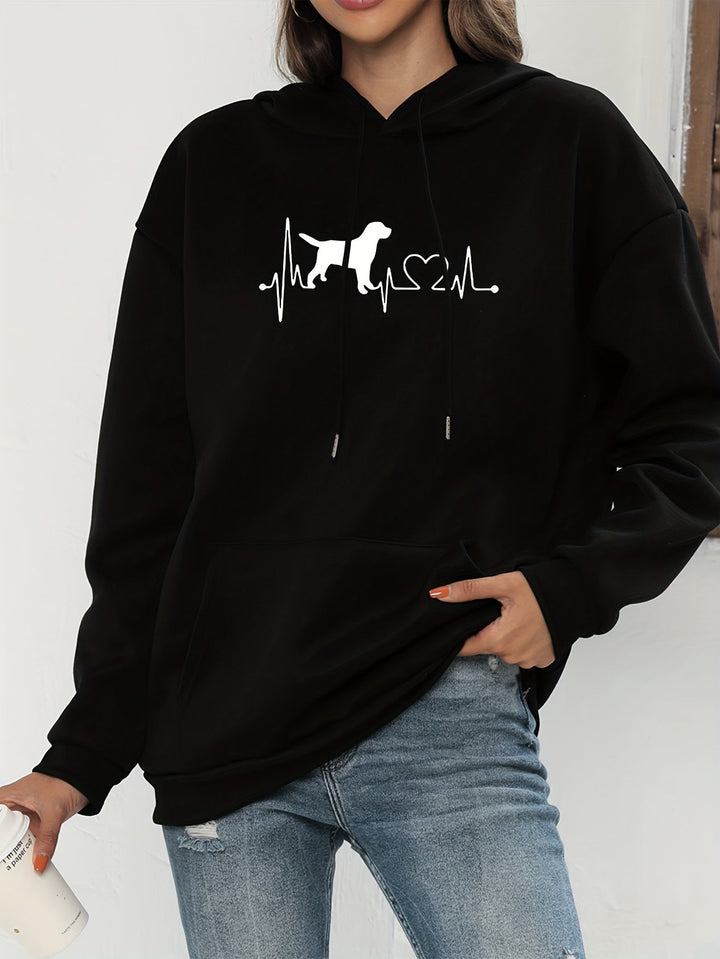Womens Hoodie Cotton Loose Fit with Printed Design