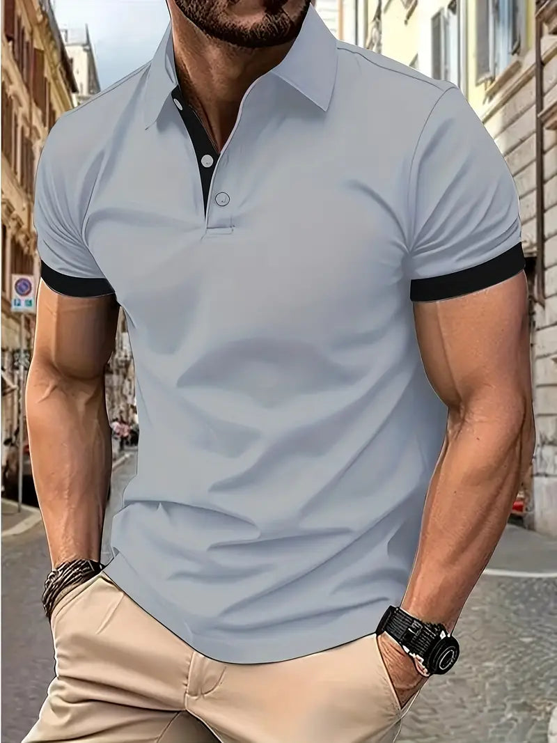 Mens Casual Shirt Colorblock Pattern Regular Fit