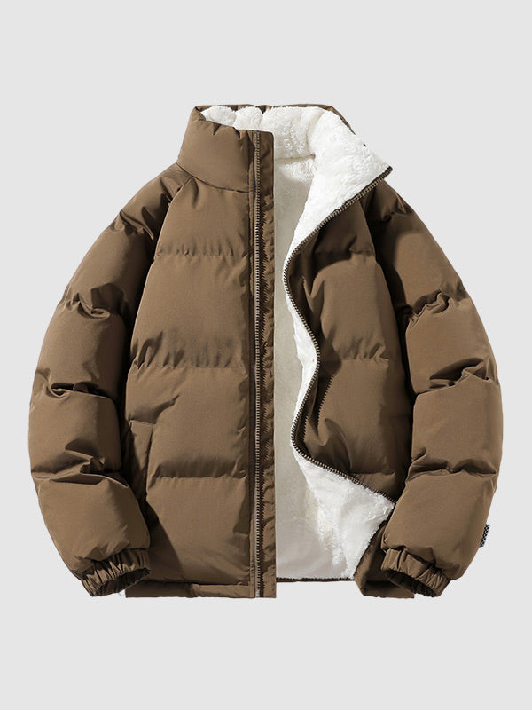 Mens Puffer Jacket Fleece Lined Oversized Fit