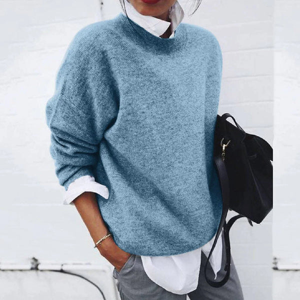 Womens Cashmere Crew Neck Sweater Warm Fit
