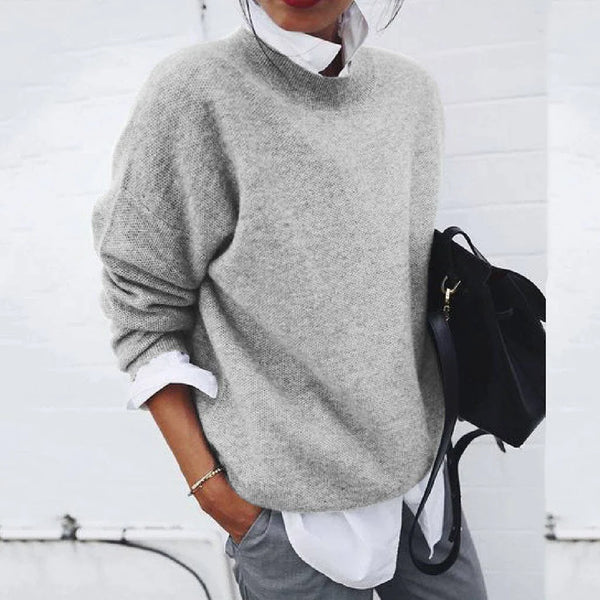 Womens Cashmere Crew Neck Sweater Warm Fit