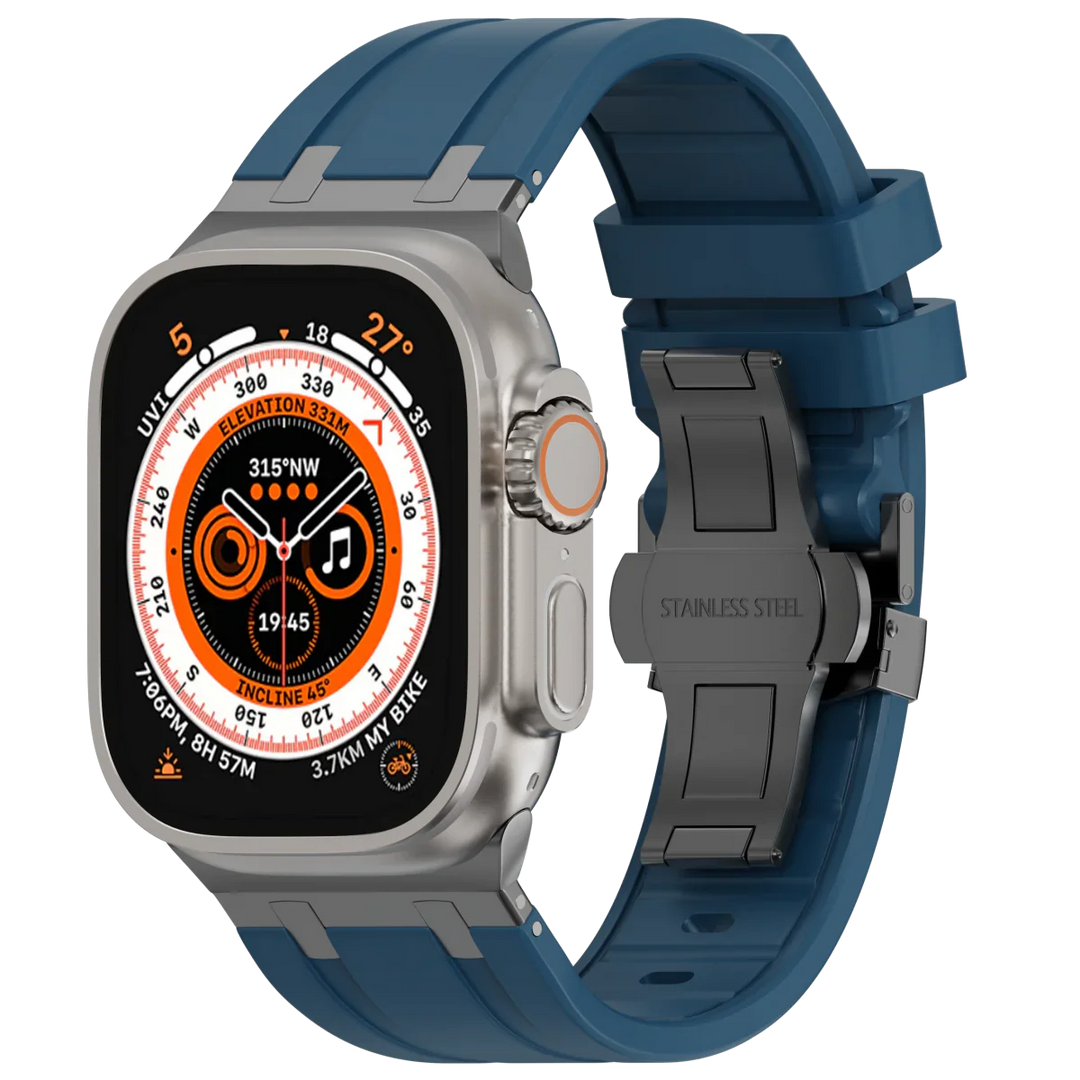 Unisex Silicone Apple Watch Band with Metal Clasp