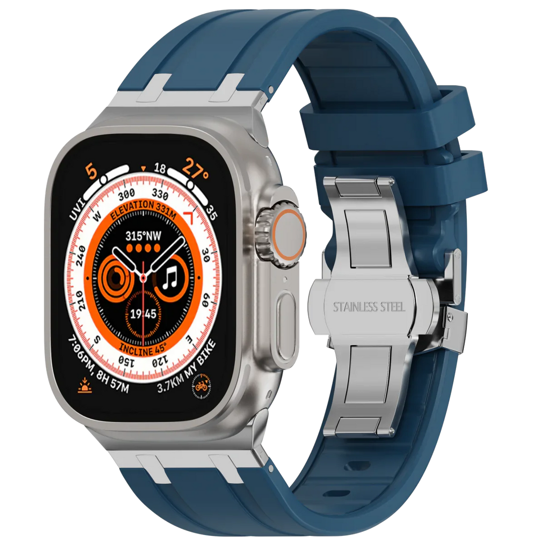 Unisex Silicone Apple Watch Band with Metal Clasp