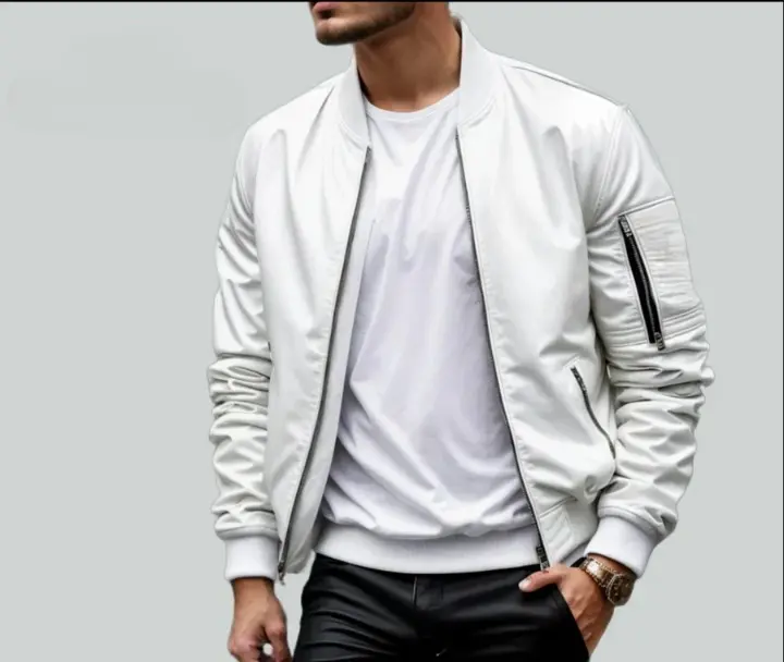 Mens Bomber Jacket Lightweight Casual Zip-Up Style - BritishMode
