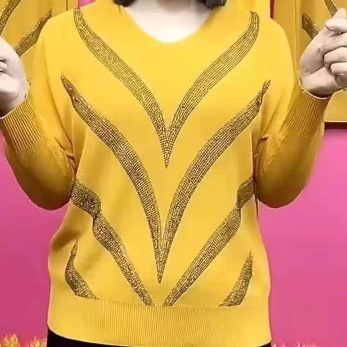 Womens V-Neck Sweater Wool Blend Classic Fit
