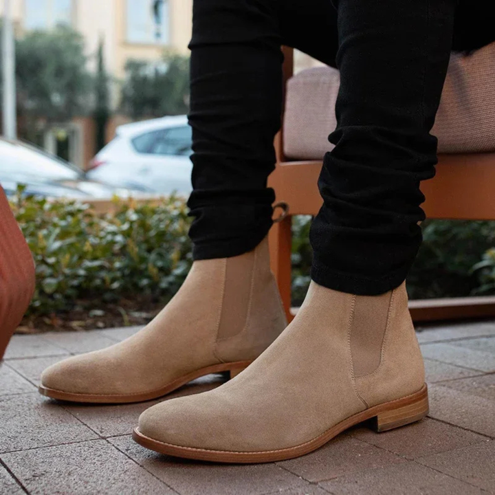 Mens Chelsea Boots Suede Slip-On Classic Fit
