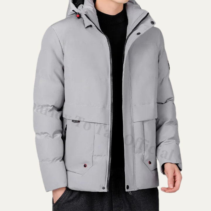 Mens Hooded Puffer Jacket Thick Warm Insulated